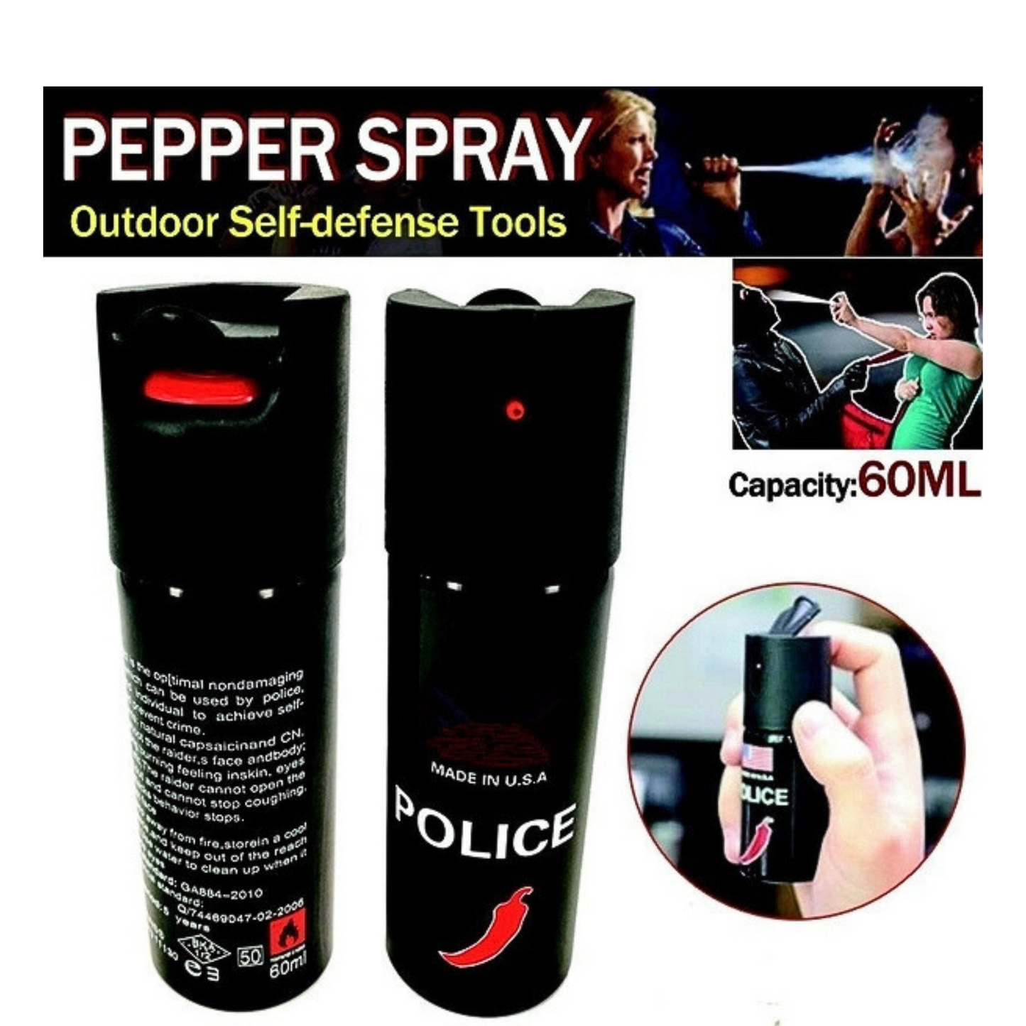 USA P0lice Pepp er Spray - SS