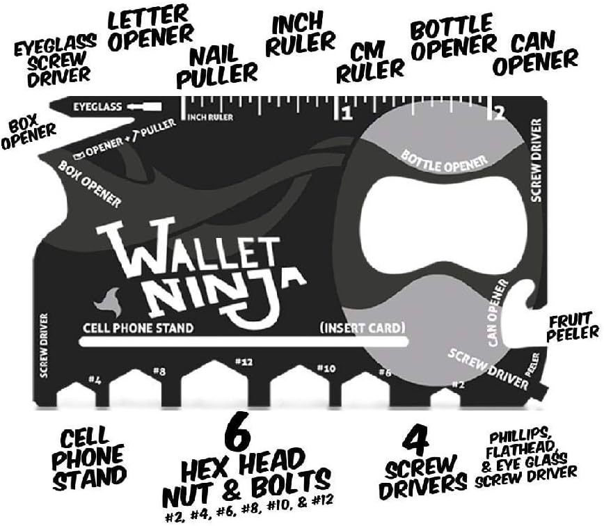 Wallet Ninja Multitool Card – 18 in 1 Credit Card Multi-Tool