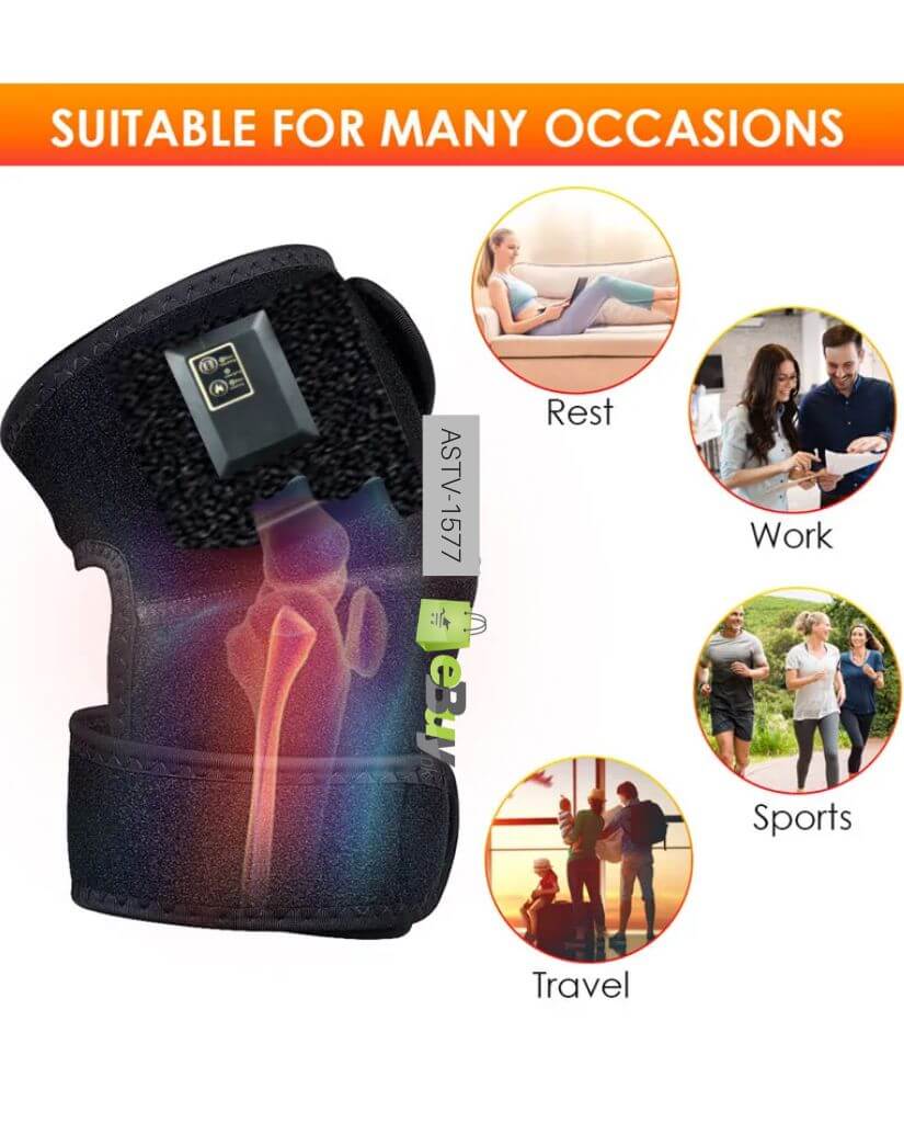 Revitalize Your Knees: High-Quality Fabric, Lightweight and Comfortable, Adjustable Heating and Massage for Ultimate Pain and Stress Relief