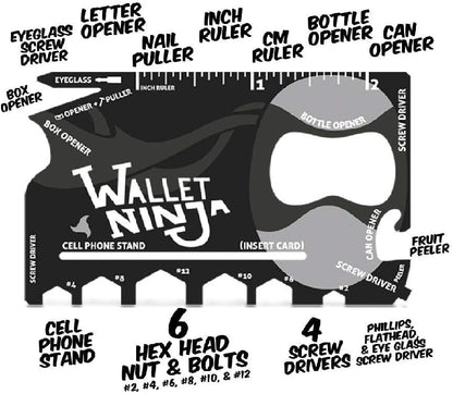 Wallet Ninja Multitool Card – 18 in 1 Credit Card Multi-Tool