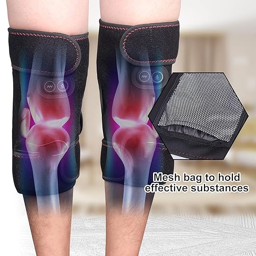 Revitalize Your Knees: High-Quality Fabric, Lightweight and Comfortable, Adjustable Heating and Massage for Ultimate Pain and Stress Relief