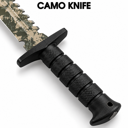 Digital Camo Military Style Survival Knife with Sheath | StreetSaver.pk