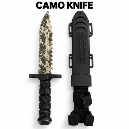 Digital Camo Military Style Survival Knife with Sheath | StreetSaver.pk