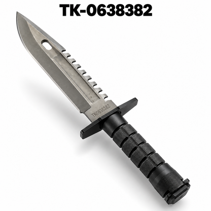 TK-0638382 Silver Blade Military Style Survival Knife with Sheath | StreetSaver.pk